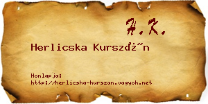 Herlicska Kurszán névjegykártya